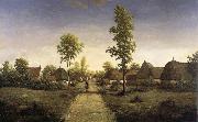 Pierre etienne theodore rousseau The village of becquigny oil painting artist